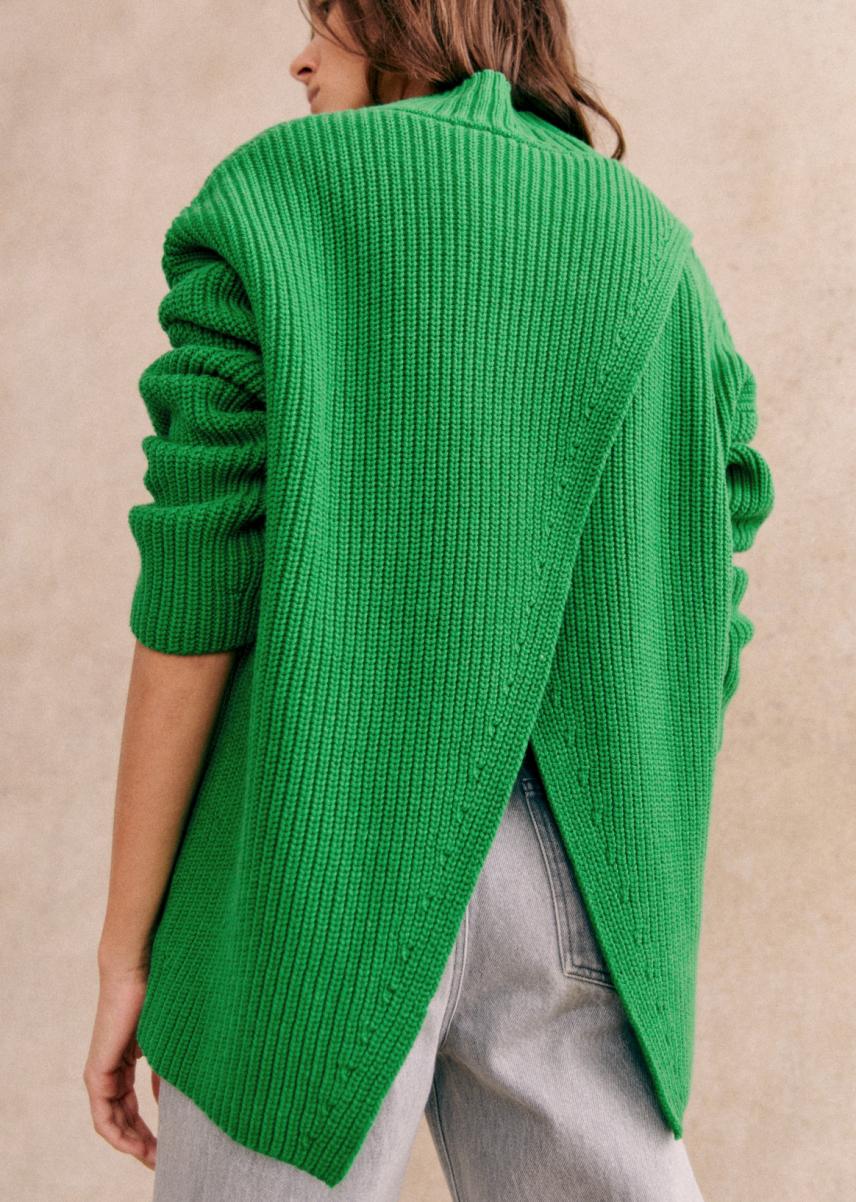 Women Sézane Emilia Jumper Secure Knitwear Bright Green - 2