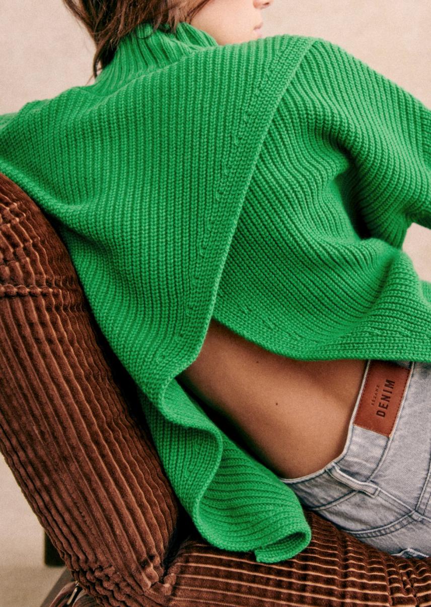 Women Sézane Emilia Jumper Secure Knitwear Bright Green - 3