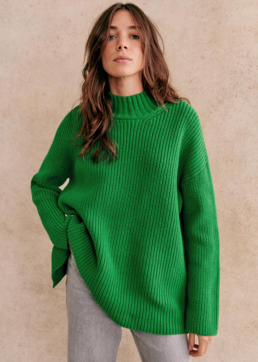 Women Sézane Emilia Jumper Secure Knitwear Bright Green