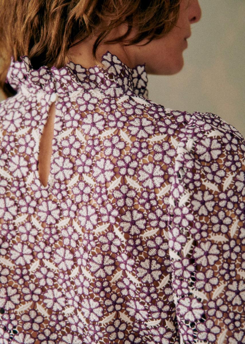 Jordyna Blouse Sézane Tops Ecru Embroidery Women Lowest Ever - 3