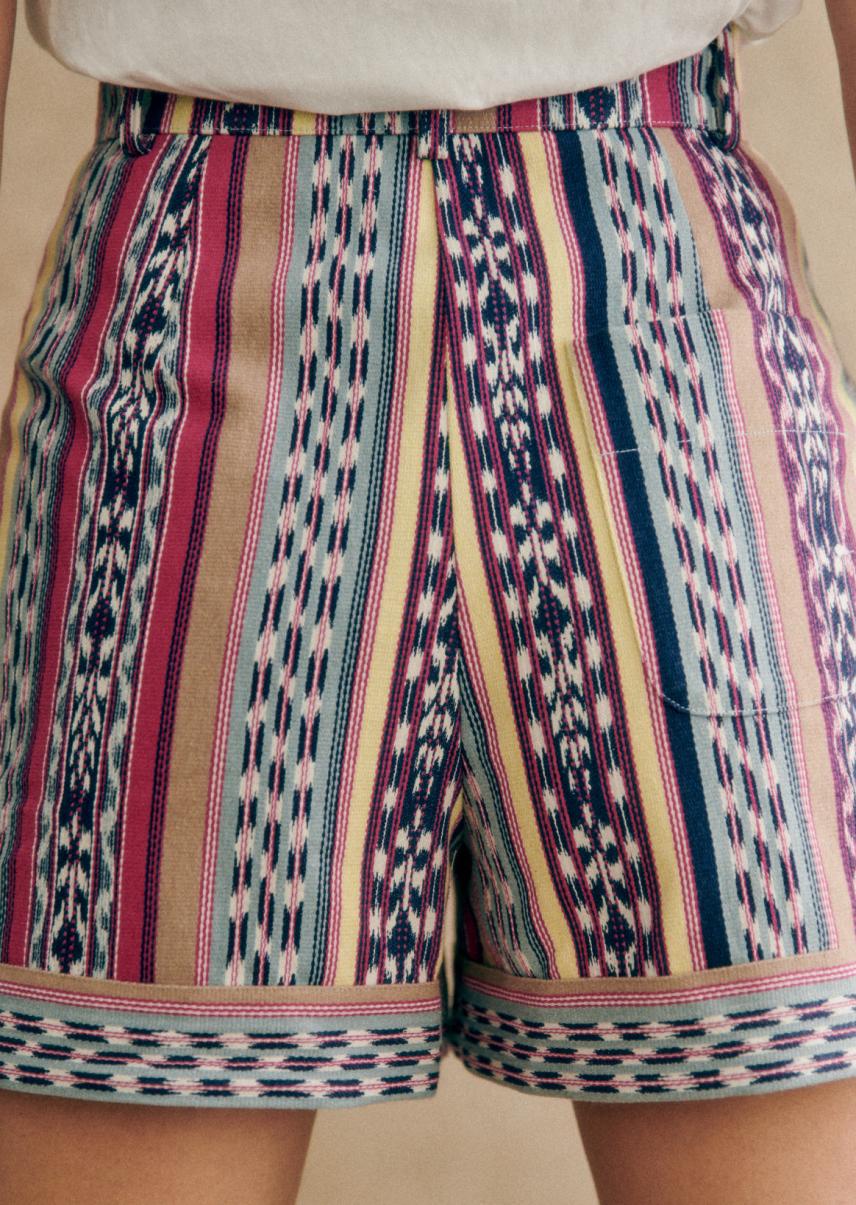 Sézane Aymeric Shorts Pink/Blue Women Skirts & Shorts Affordable - 2