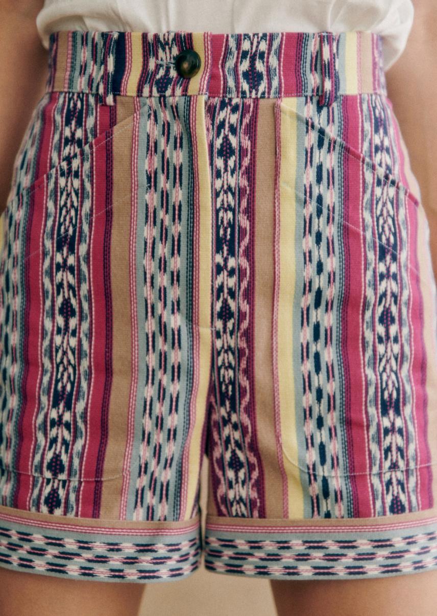 Sézane Aymeric Shorts Pink/Blue Women Skirts & Shorts Affordable - 3