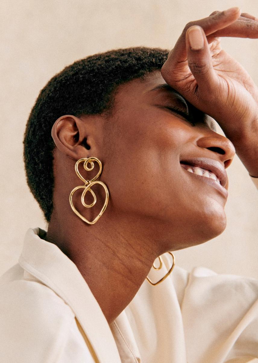 Cheap Women Cœur Earrings Sézane Gold Jewellery