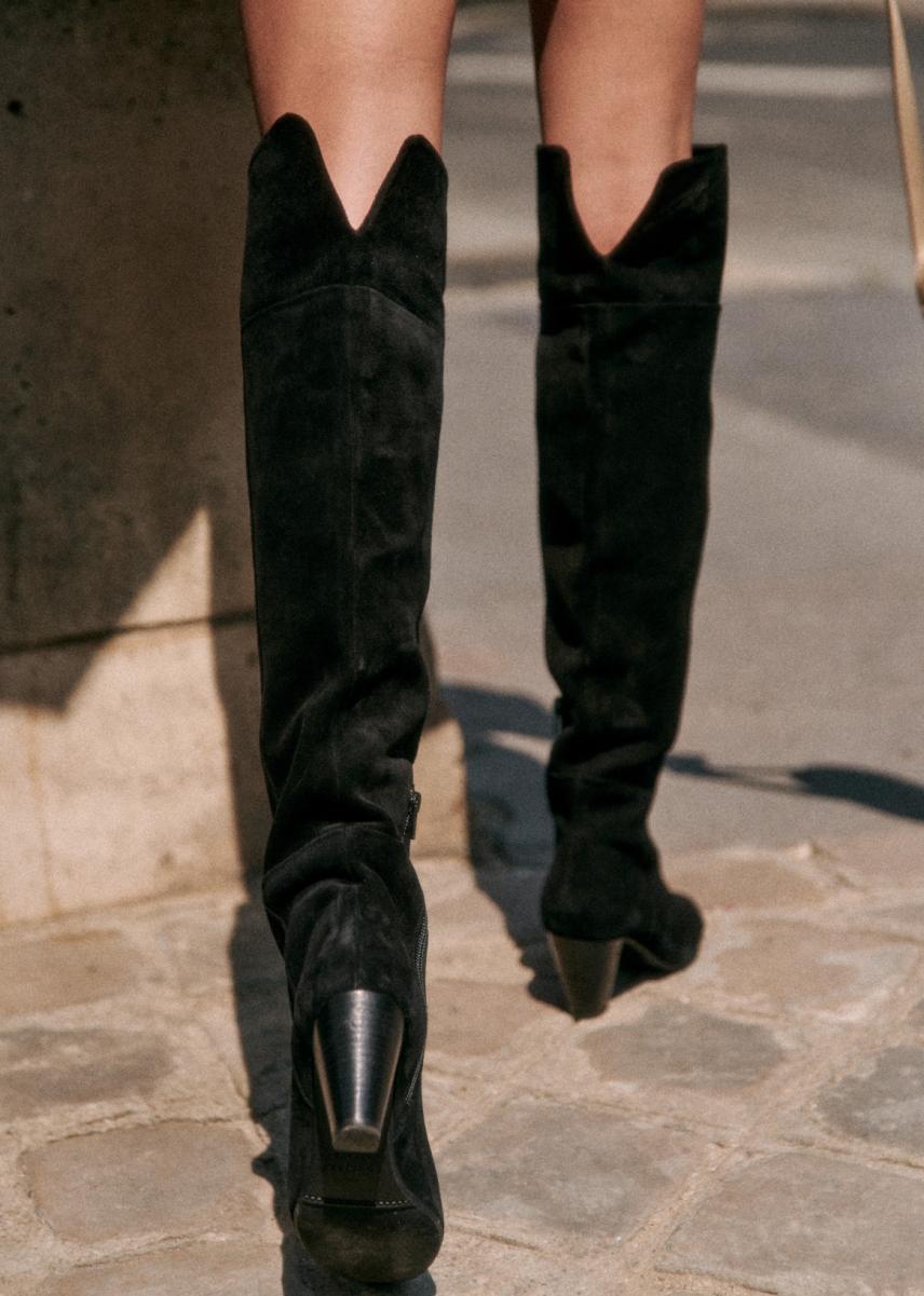 Shoes Sézane Women Exceptional Colette Thigh High Boots Black - 4
