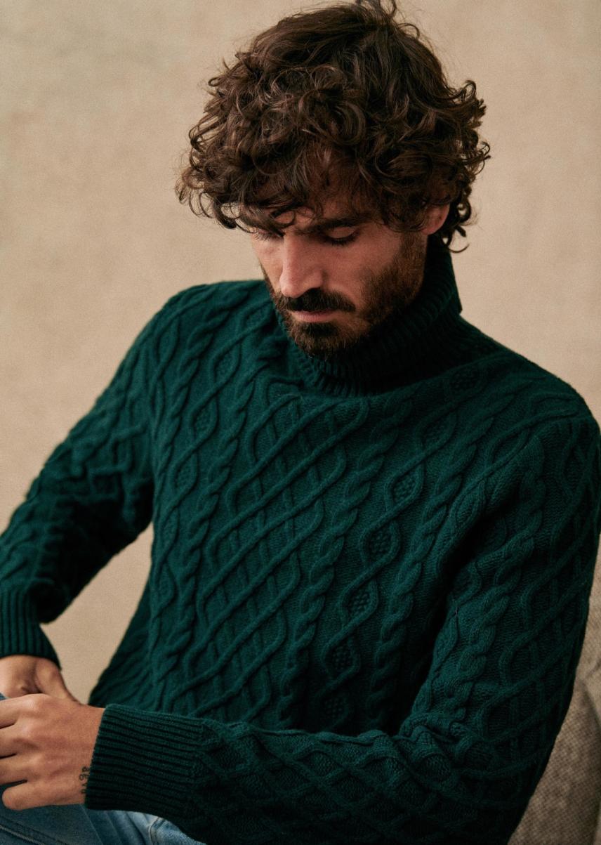 Pine Green Men Ayden Sweater Knitwear Sézane Serene