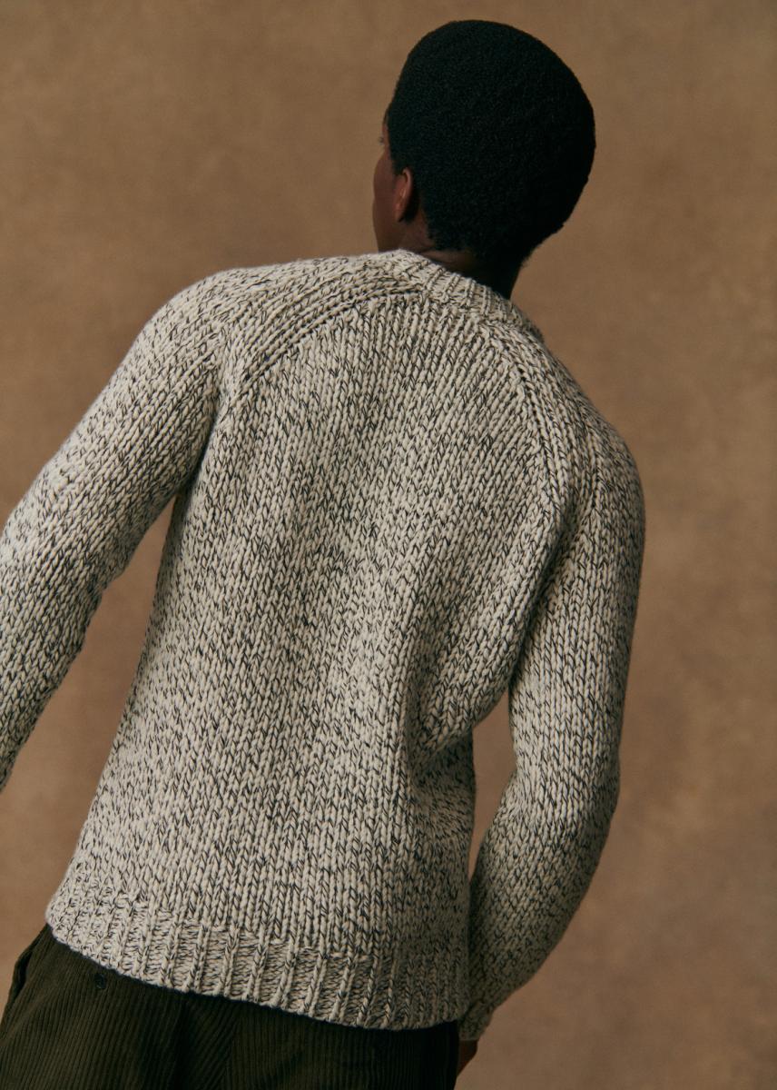 Mirko Sweater Ecru / Black Inexpensive Men Sézane Knitwear - 3