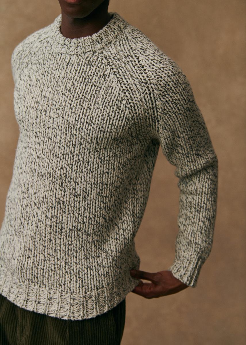 Mirko Sweater Ecru / Black Inexpensive Men Sézane Knitwear - 4