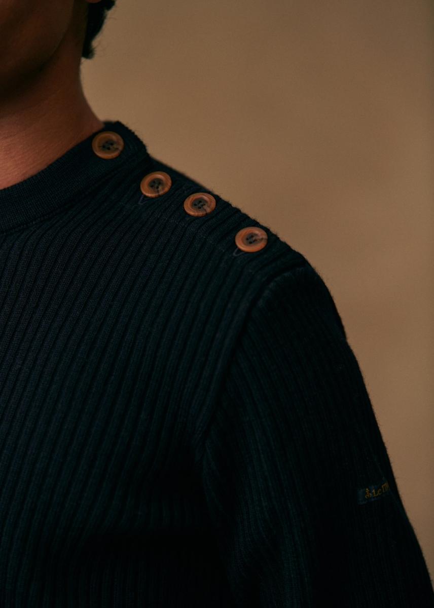 Sézane Men Order Le Minor X Octobre Éditions Sweater Navy Blue Knitwear - 3