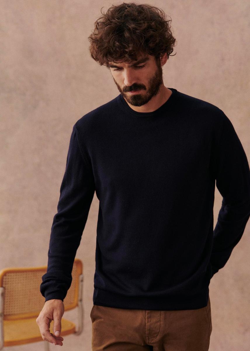 Men Nils Sweater Sézane Navy Blue Best Knitwear - 2