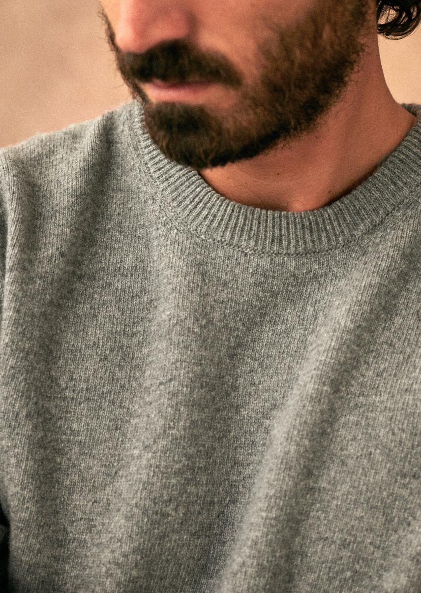 Mottled Grey Men Affordable Knitwear Flynn Sweater Sézane - 1