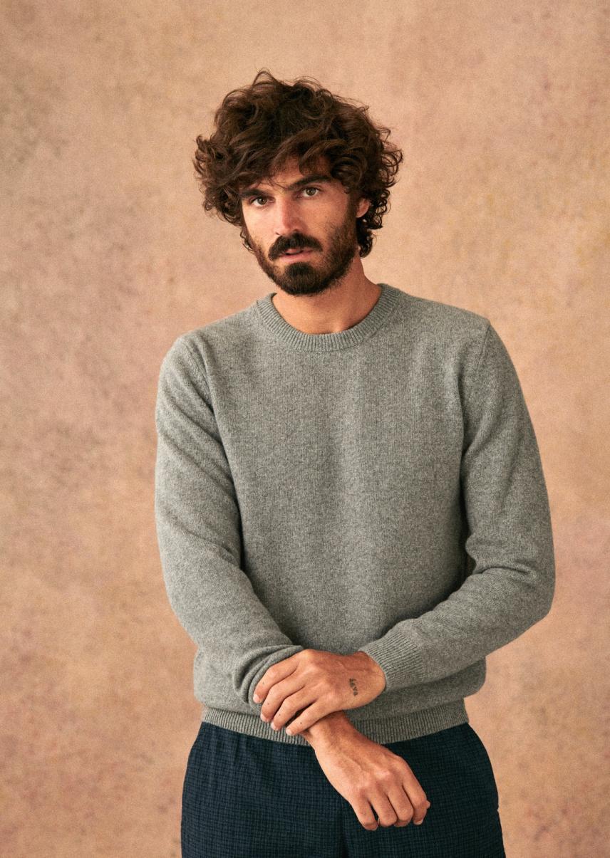 Mottled Grey Men Affordable Knitwear Flynn Sweater Sézane - 2