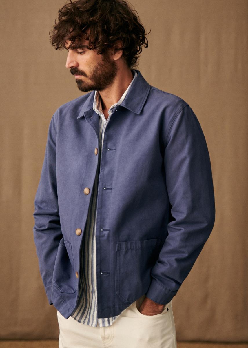 Men Sézane Tim Jacket Jackets & Coats High Quality Vintage Blue - 2