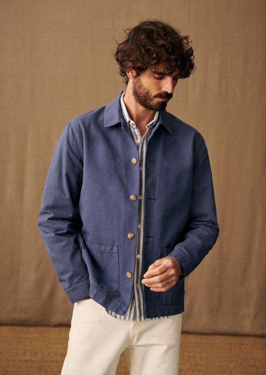 Men Sézane Tim Jacket Jackets & Coats High Quality Vintage Blue
