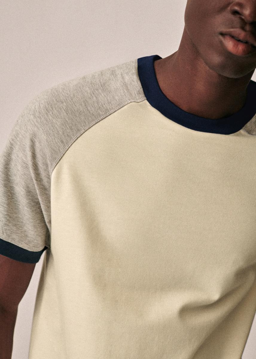 Ecru / Mottled Grey / Navy T-Shirts & Sweatshirts Sézane Hadley T-Shirt Personalized Men - 1