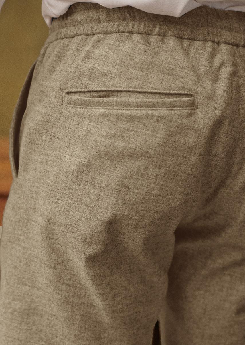 Sézane Light Grey Trousers Men Exceptional Danny Wool Trousers - 1