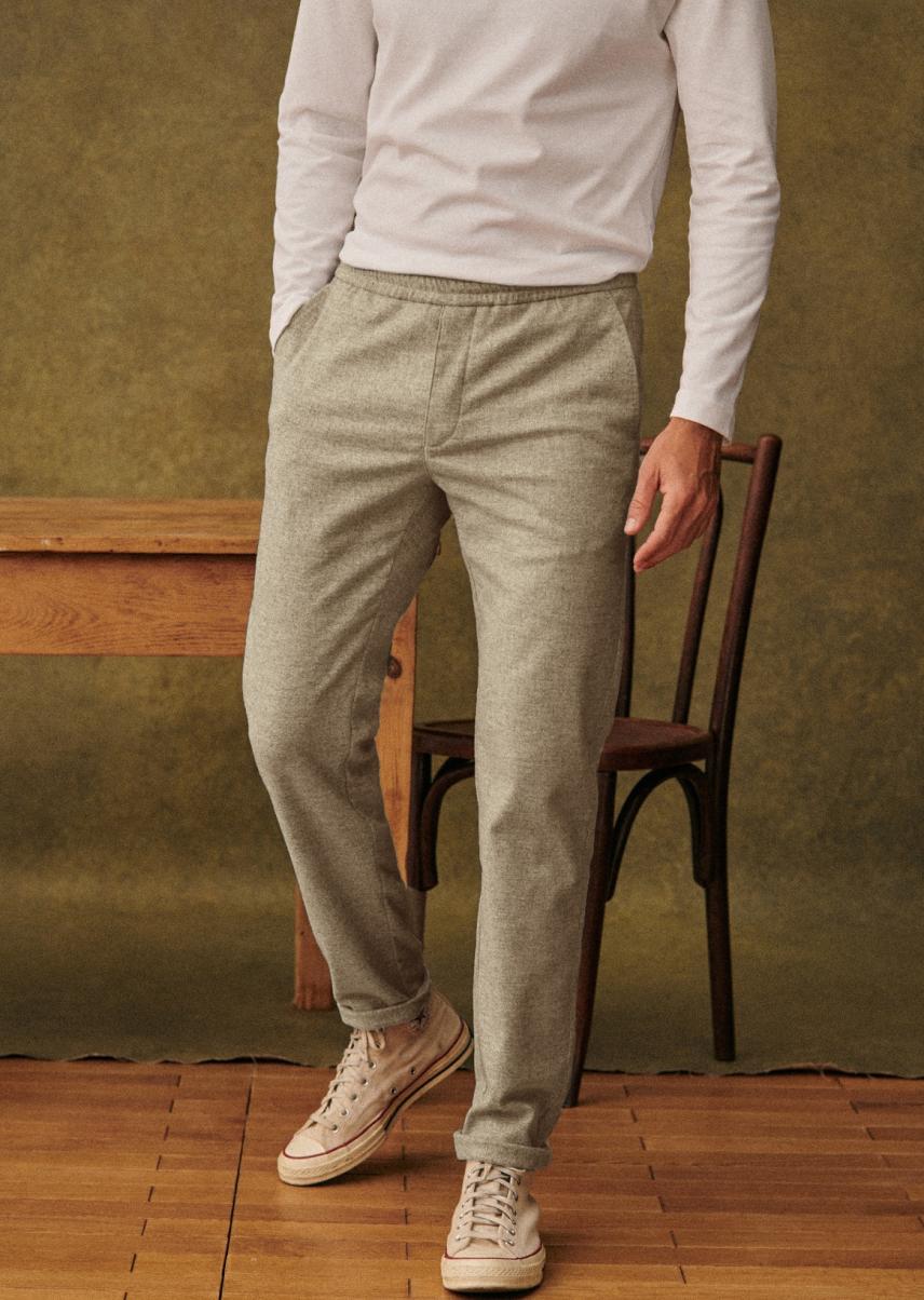 Sézane Light Grey Trousers Men Exceptional Danny Wool Trousers - 3