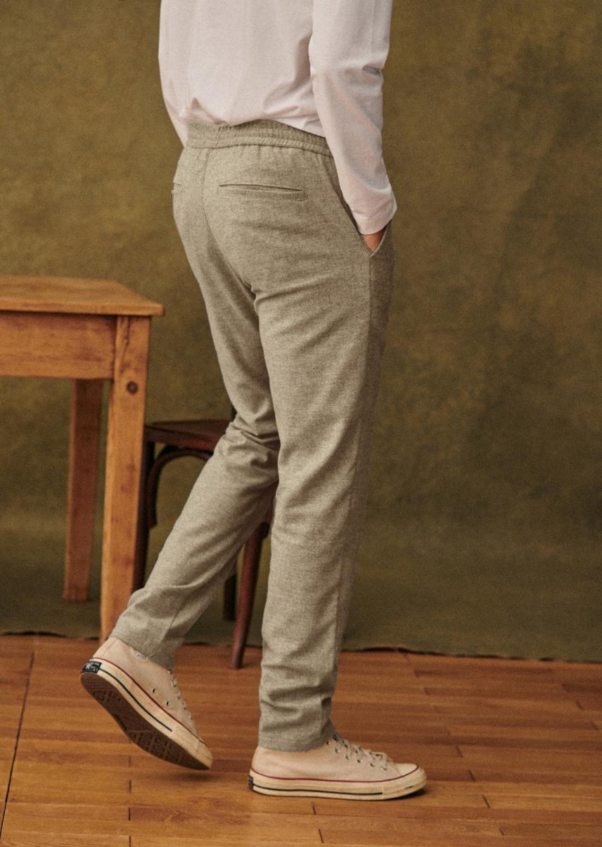 Sézane Light Grey Trousers Men Exceptional Danny Wool Trousers - 4