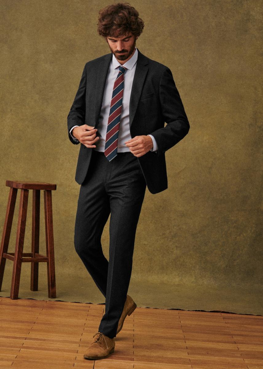 Warren Trousers Sézane Trousers Stylish Men Grey Full-Length Twill - 1