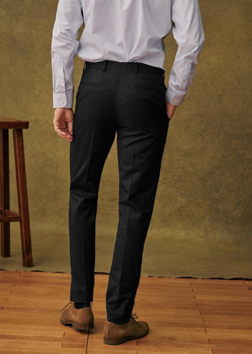 Warren Trousers Sézane Trousers Stylish Men Grey Full-Length Twill - 2