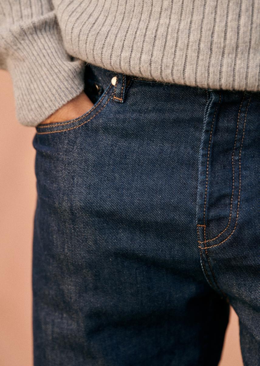 Sézane Avi Slim Jeans Men Washed Blue Reliable Trousers - 2