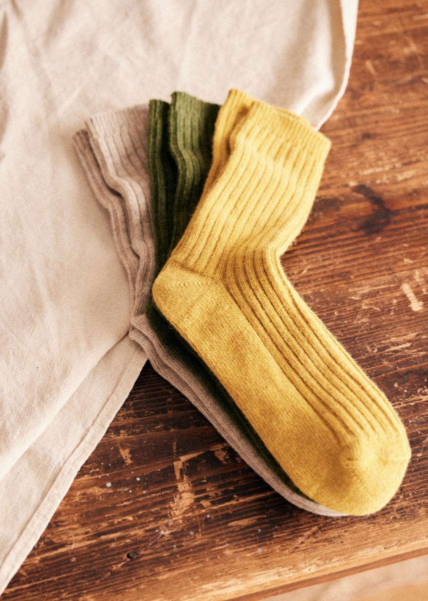 Top-Notch Mustard / Khaki / Twine Sézane Pack Durham Socks Accessories Men - 1