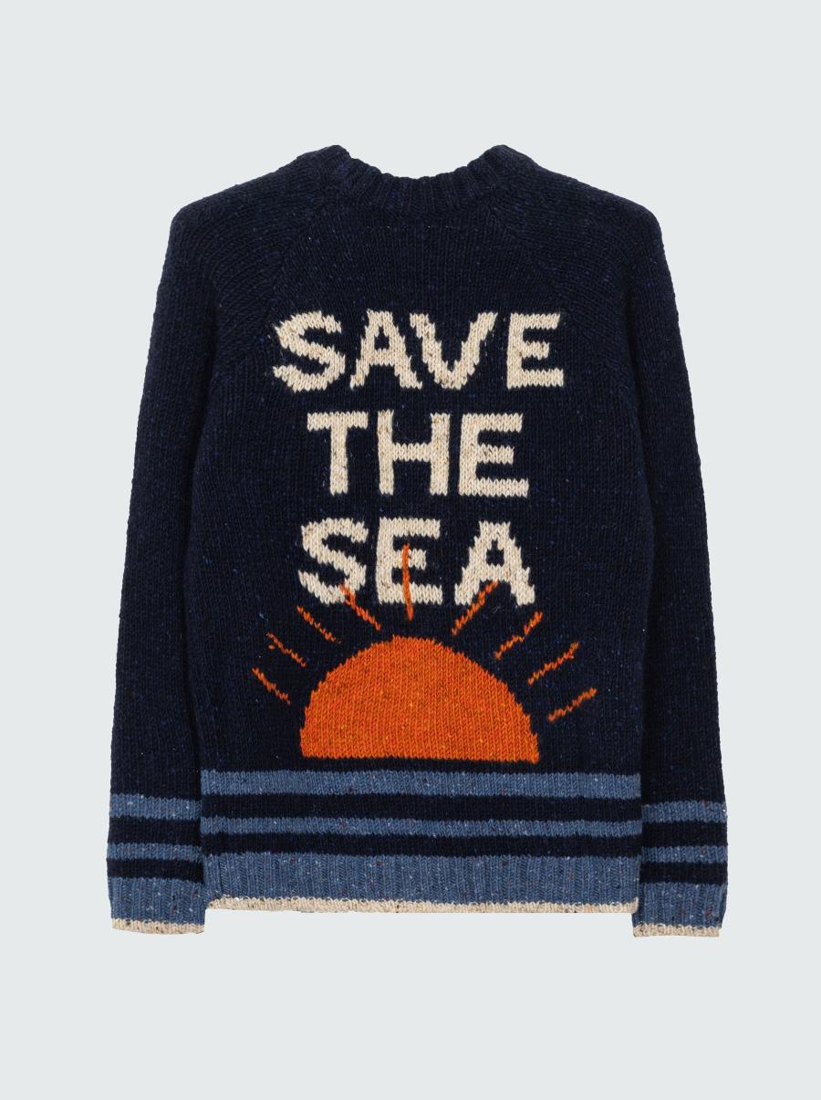Knitwear Men Navy/Multi Finisterre Save The Sea Jumper - 1