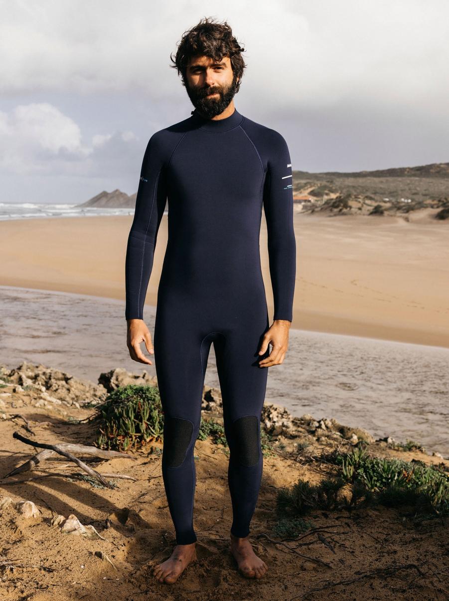 Men's Nieuwland 3/2 Yulex® Back Zip Wetsuit Finisterre Swimwear Men Ink / Manuka - 2