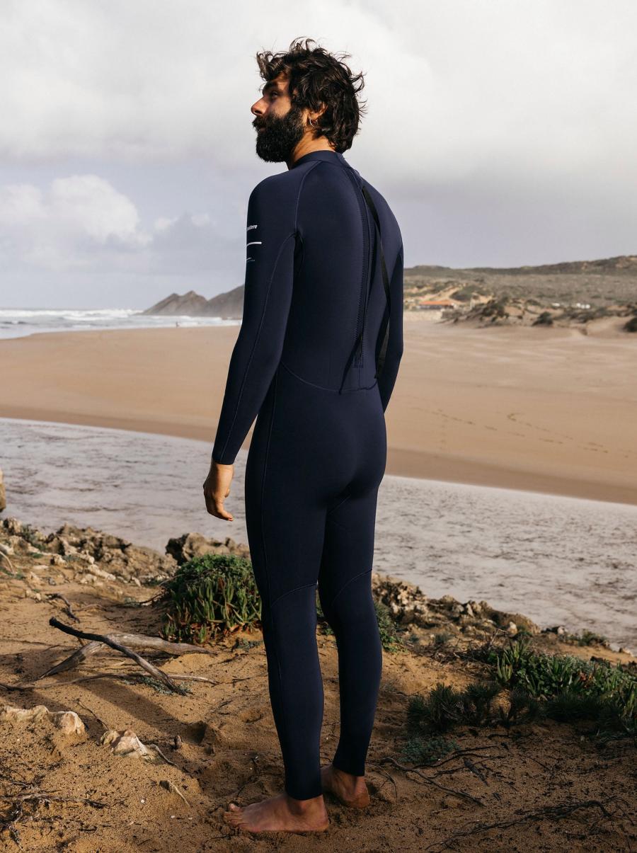 Men's Nieuwland 3/2 Yulex® Back Zip Wetsuit Finisterre Swimwear Men Ink / Manuka - 3