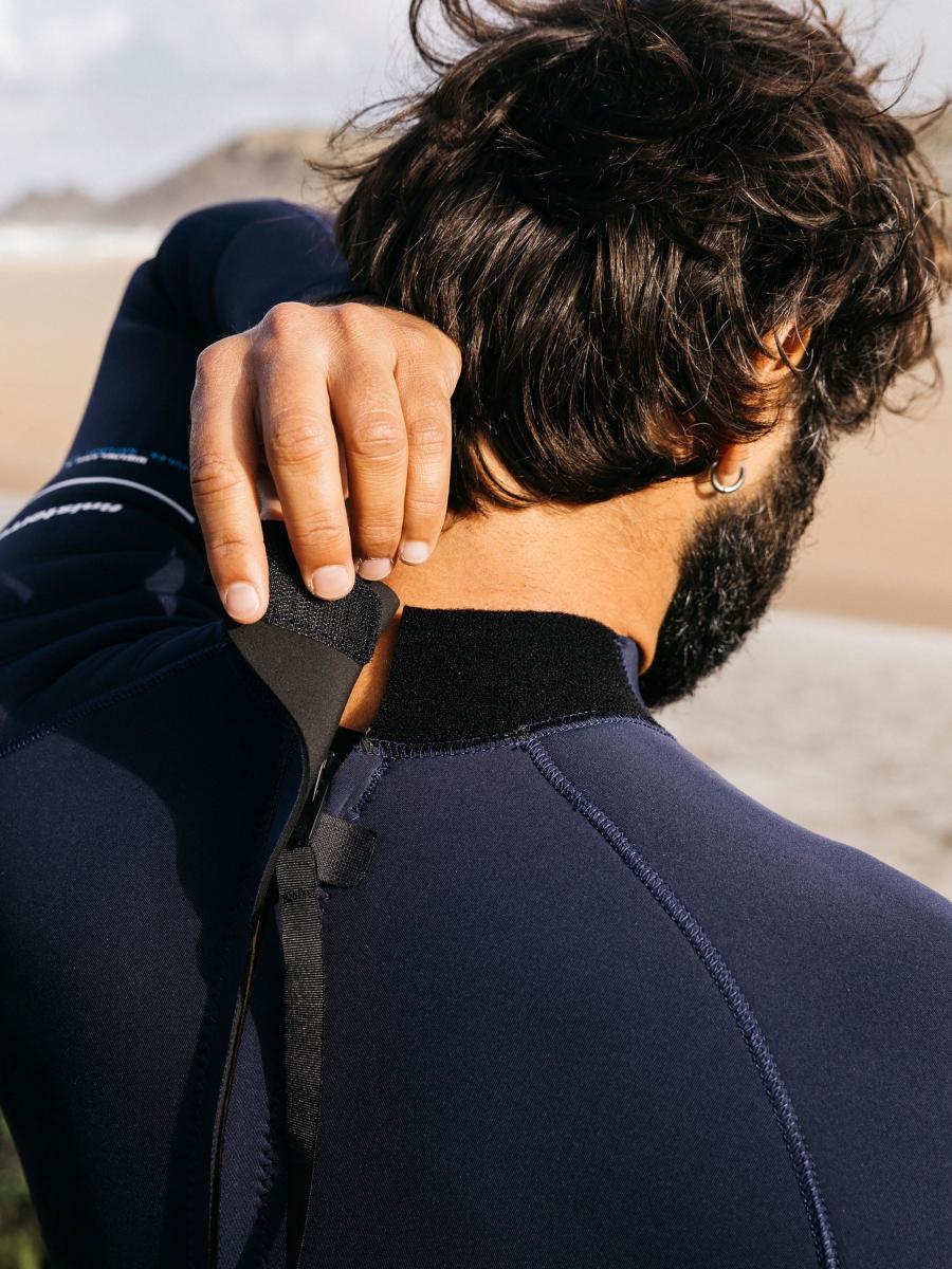 Men's Nieuwland 3/2 Yulex® Back Zip Wetsuit Finisterre Swimwear Men Ink / Manuka - 4