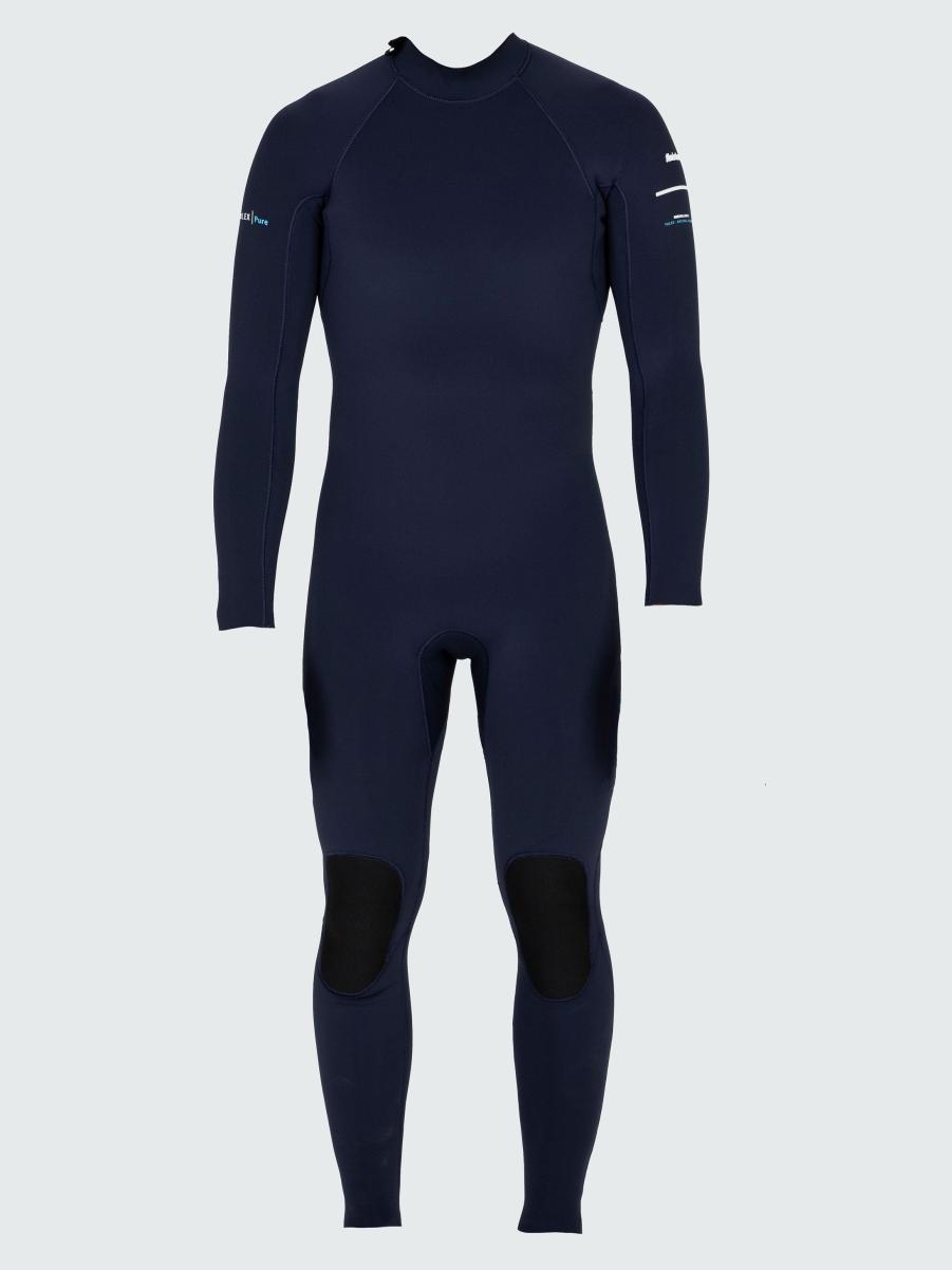 Men's Nieuwland 3/2 Yulex® Back Zip Wetsuit Finisterre Swimwear Men Ink / Manuka