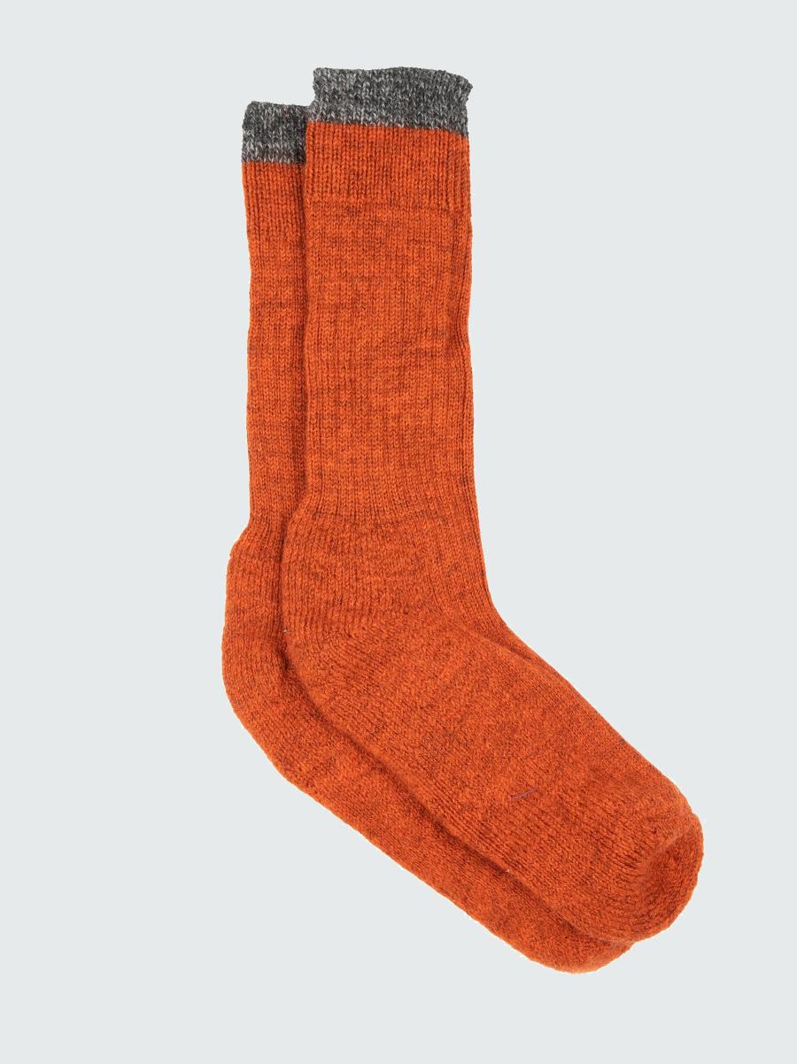Men Finisterre Socks Bosun Sock Burnt Orange/Grey Marl
