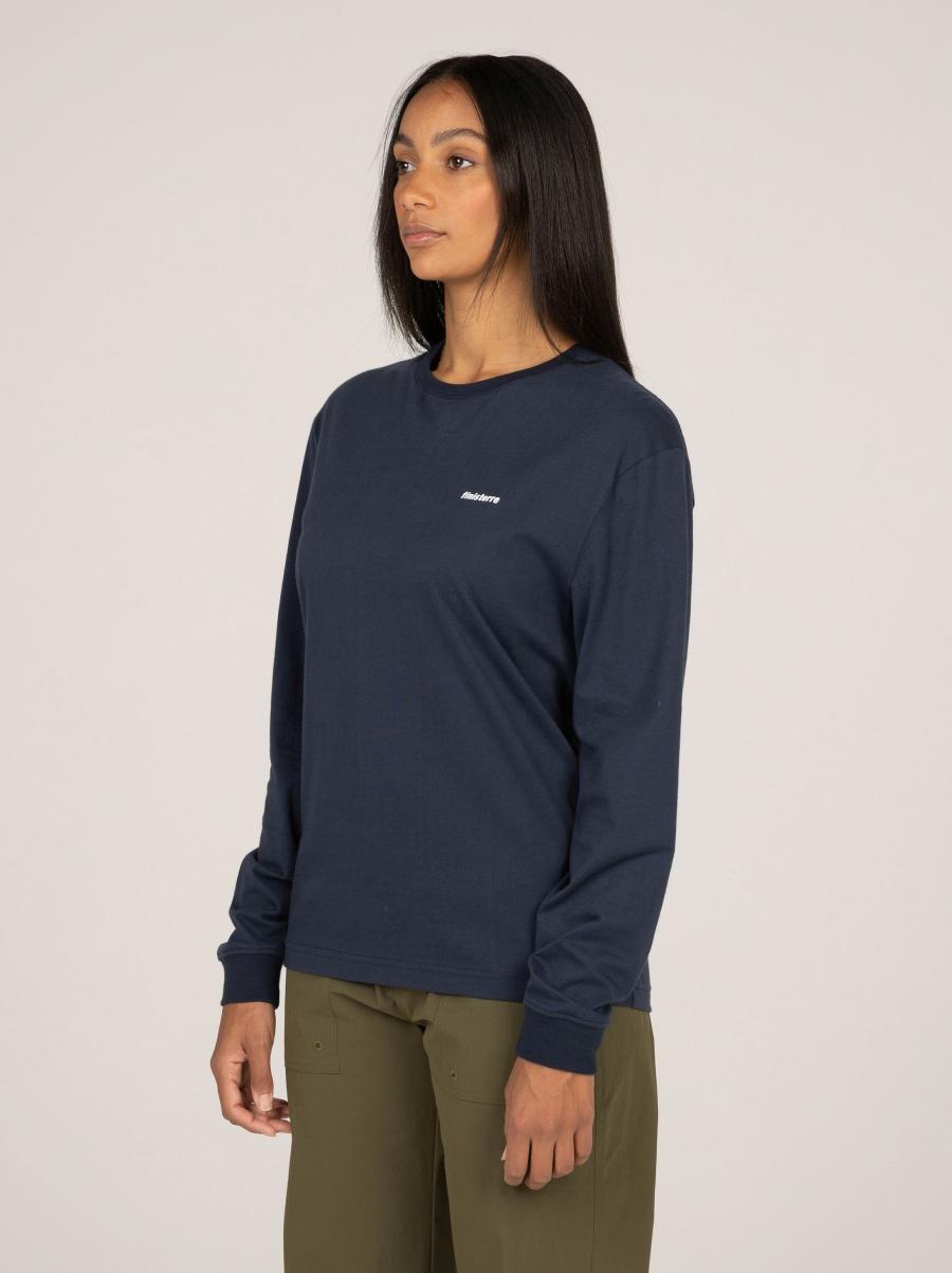 Women's Harlyn Logo Long Sleeve T-Shirt Finisterre Women Navy Tops & T-Shirts