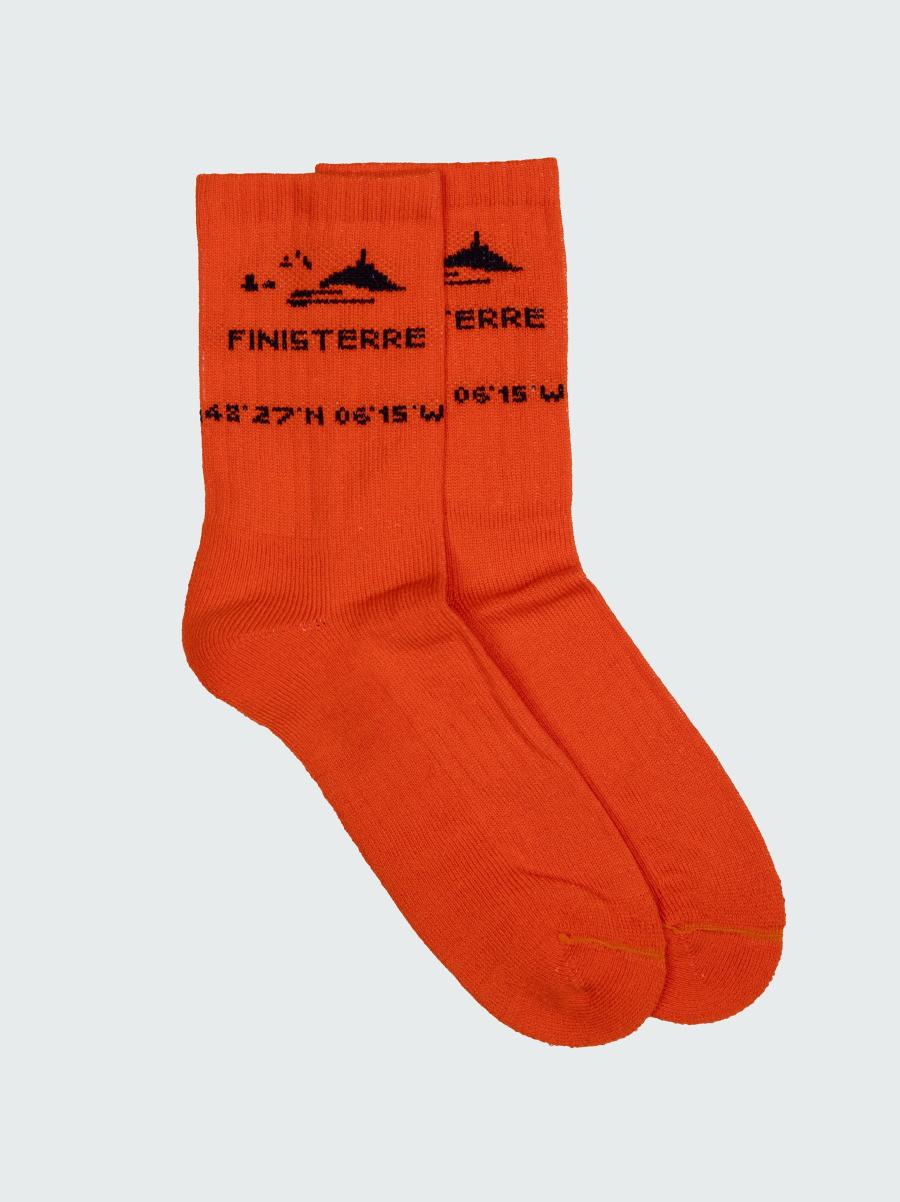 Flame/Navy Socks Rossby Sports Sock Men Finisterre - 1