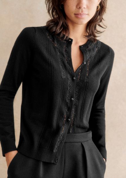 Eleanor Cardigan Knitwear Black Women Sézane Trendy