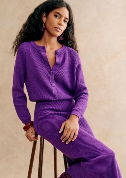 Sézane Knitwear Special Sonnie Cardigan Purple Women