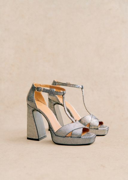 Shoes Sumptuous Women Camel Pleated Velvet Sidonie High Sandals Sézane