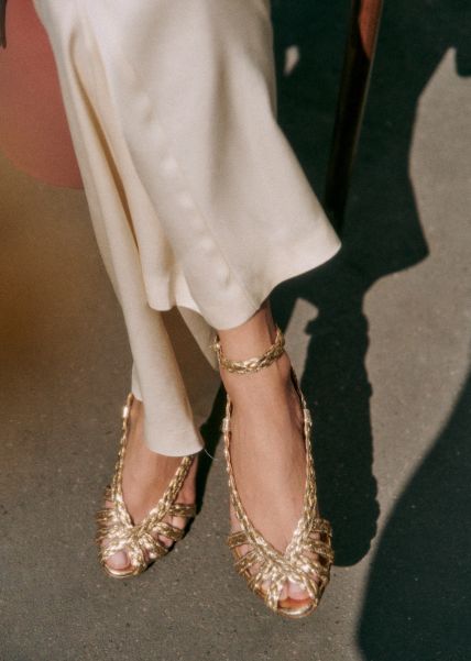 Shoes Smooth Gold Braid Sézane Flexible Women Natacha Sandals
