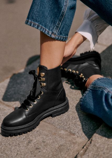 Women Smooth Black Niels Ankle Boots Shoes Sézane Cut-Price