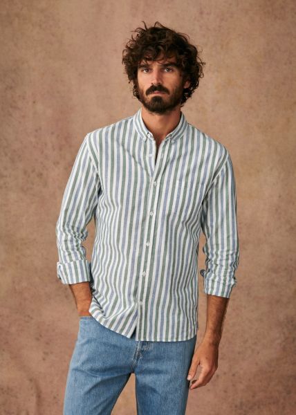 Shirts Men High-Quality Ecru Multicoloured Stripes Oxford Charlie Shirt Sézane