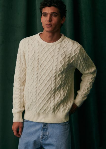 Ecru Robust Oliver Sweater Sézane Men Knitwear