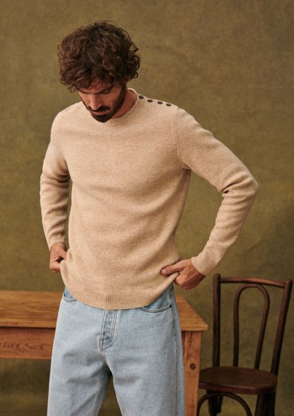 Mottled Beige Knitwear Grisons Sweater Sézane Men Purchase