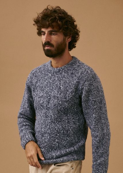 Mottled Blue Sézane Opulent Knitwear Hector Sweater Men