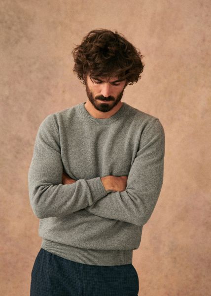 Practical Knitwear Flynn Sweater Men Sézane Mottled Blue