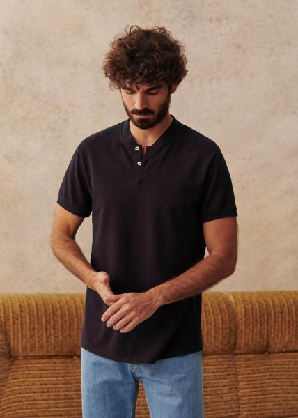 Sézane Navy Blue T-Shirts & Sweatshirts Uncompromising Graham Polo Shirt Men