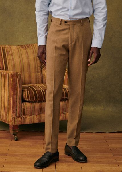Store Camel Sézane Warren Flanelle Suit Pant Trousers Men
