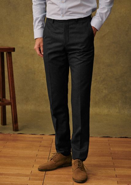 Warren Trousers Sézane Trousers Stylish Men Grey Full-Length Twill