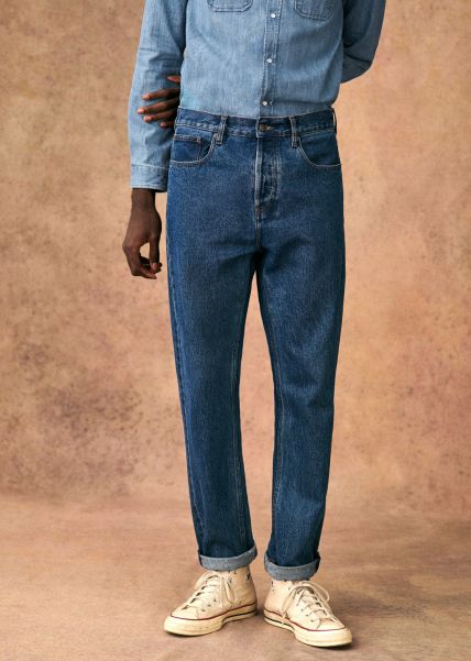 Sézane Wrigley Jeans Versatile Men Black Trousers