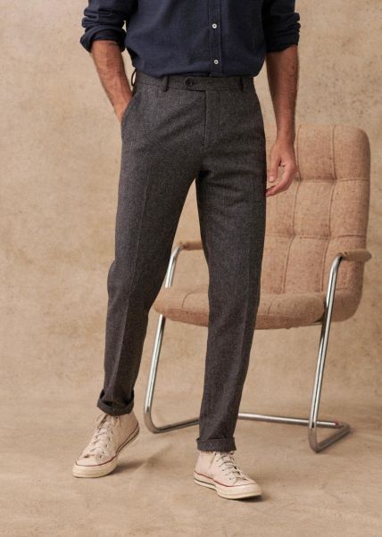 Khaki Tweed Trousers Limited Carl Trousers Men Sézane
