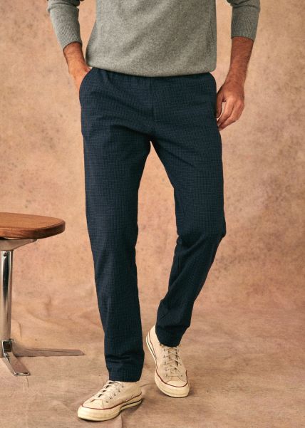 Trousers Danny Trousers Certified Sézane Men Blue Check Print