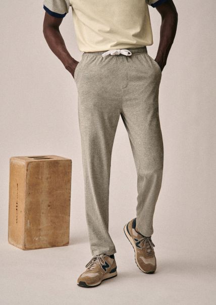 Men Trousers Sézane Hawkins Sweatpants Mottled Grey Functional